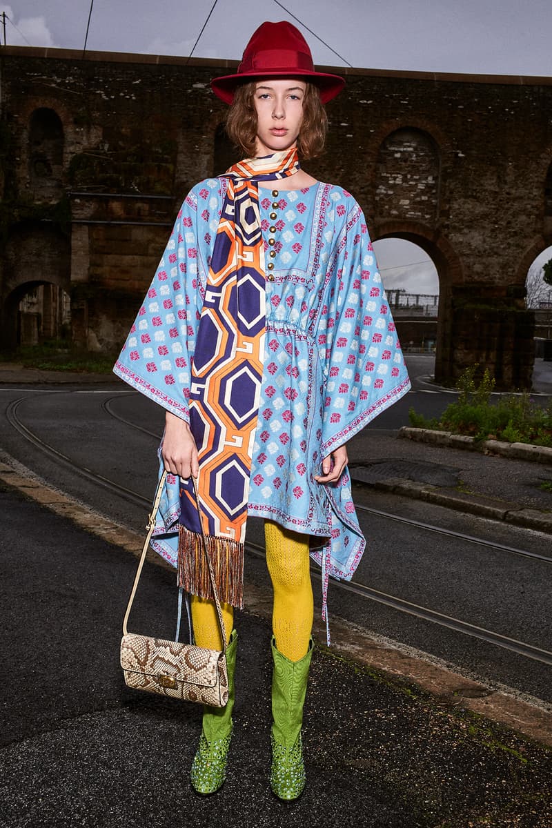 Gucci Pre-Fall 2020 Collection Lookbook Cape Plaid Blue