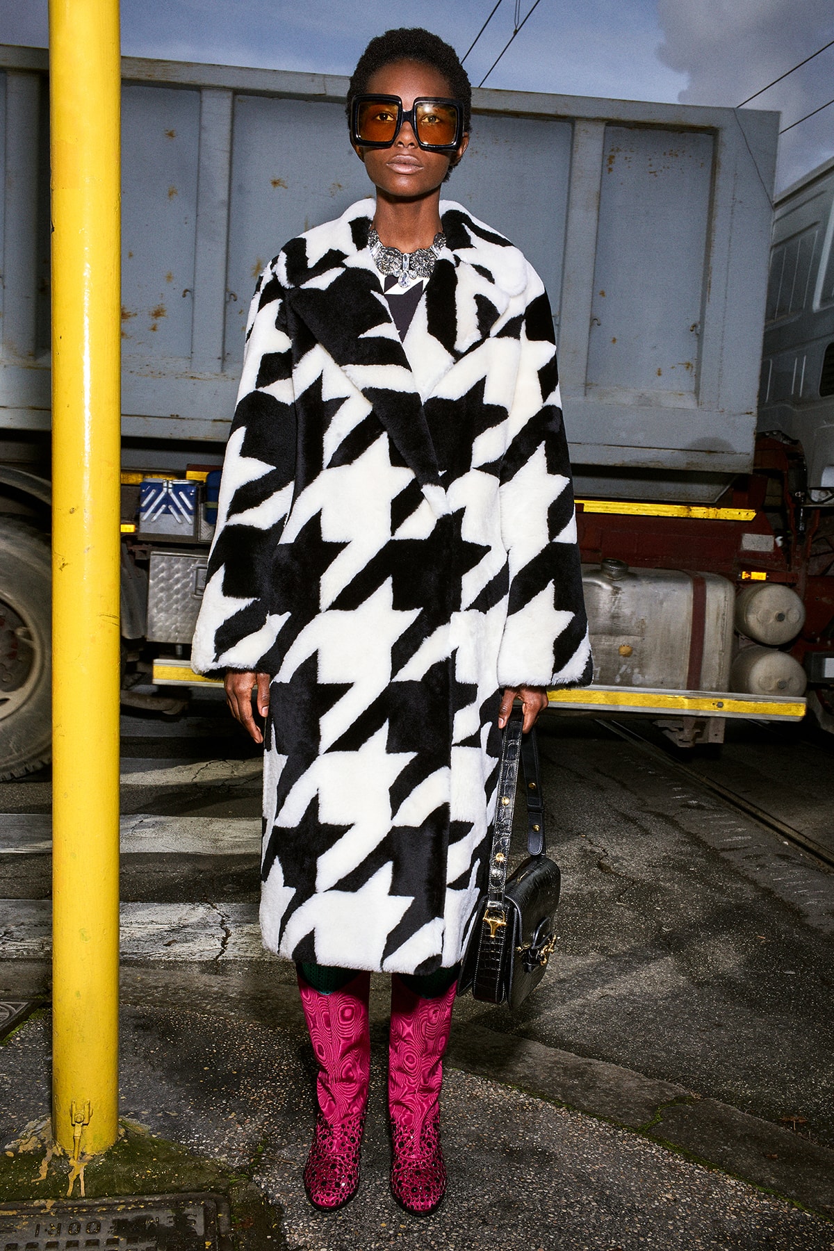 Gucci Pre-Fall 2020 Collection Lookbook Houndstooth Coat