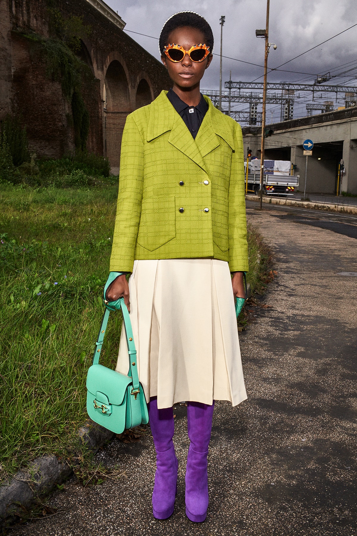 Gucci Pre-Fall 2020 Collection Lookbook Tweed Jacket Green