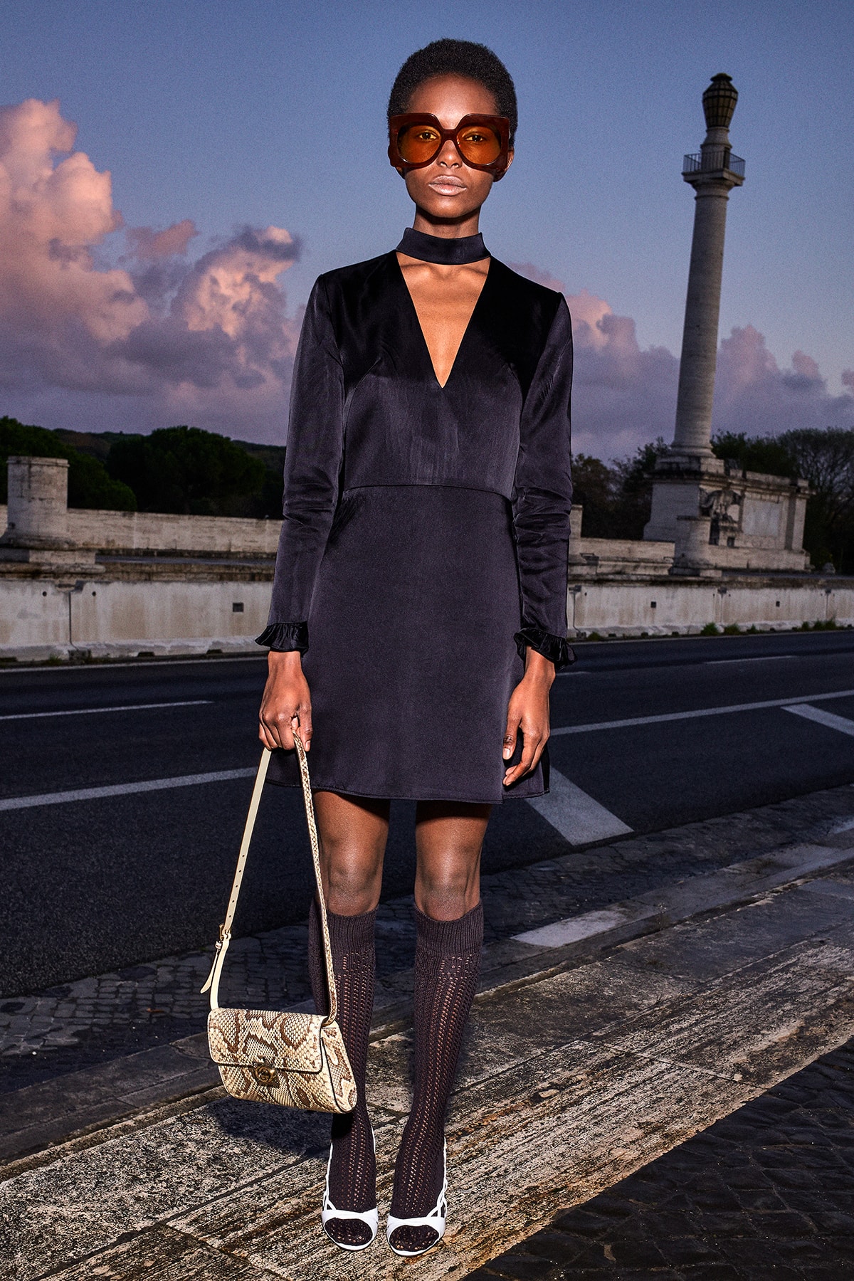 Gucci Pre-Fall 2020 Collection Lookbook V Neck Minidress Dress Black