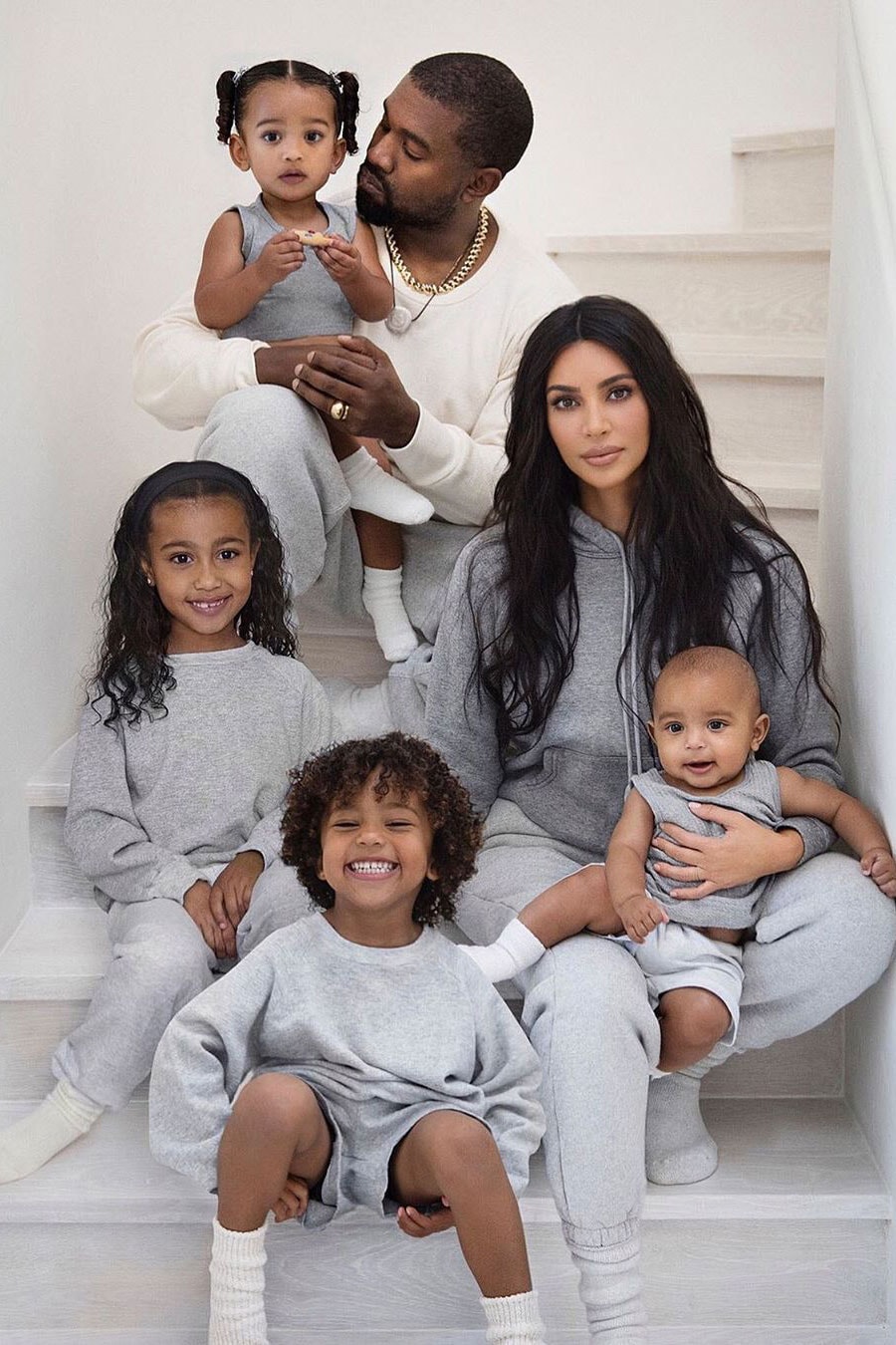 Kim Kardashian Kanye West 2019 Christmas Card North Saint Chicago Psalm Family