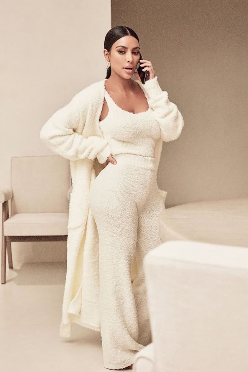 kim kardashian skims cozy collection winter loungewear robes tank top pants 