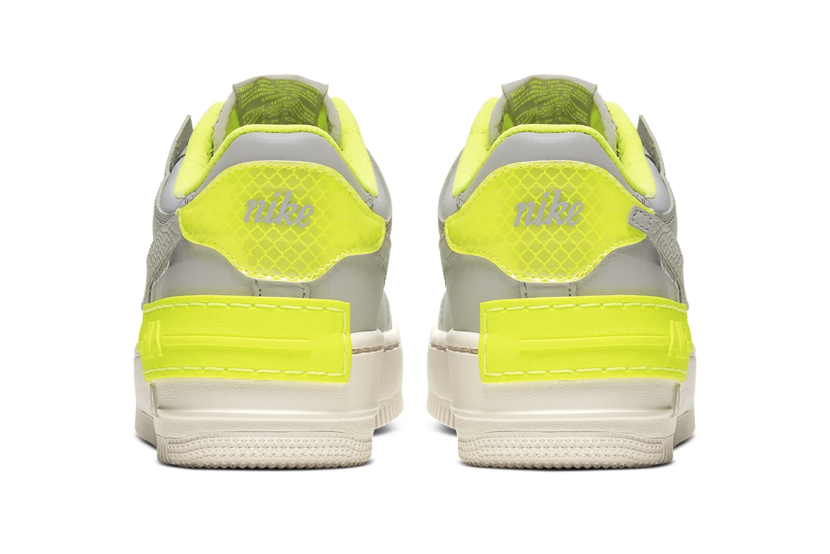 nike air force 1 shadow womens sneakers grey neon yellow shoes footwear sneakerhead 