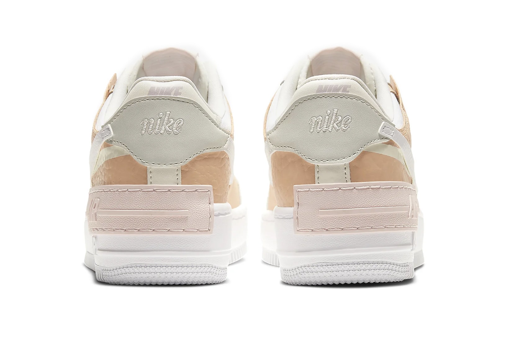 nike air force 1 shadow womens sneakers peach pastel pink off white brown shoes footwear sneakerhead