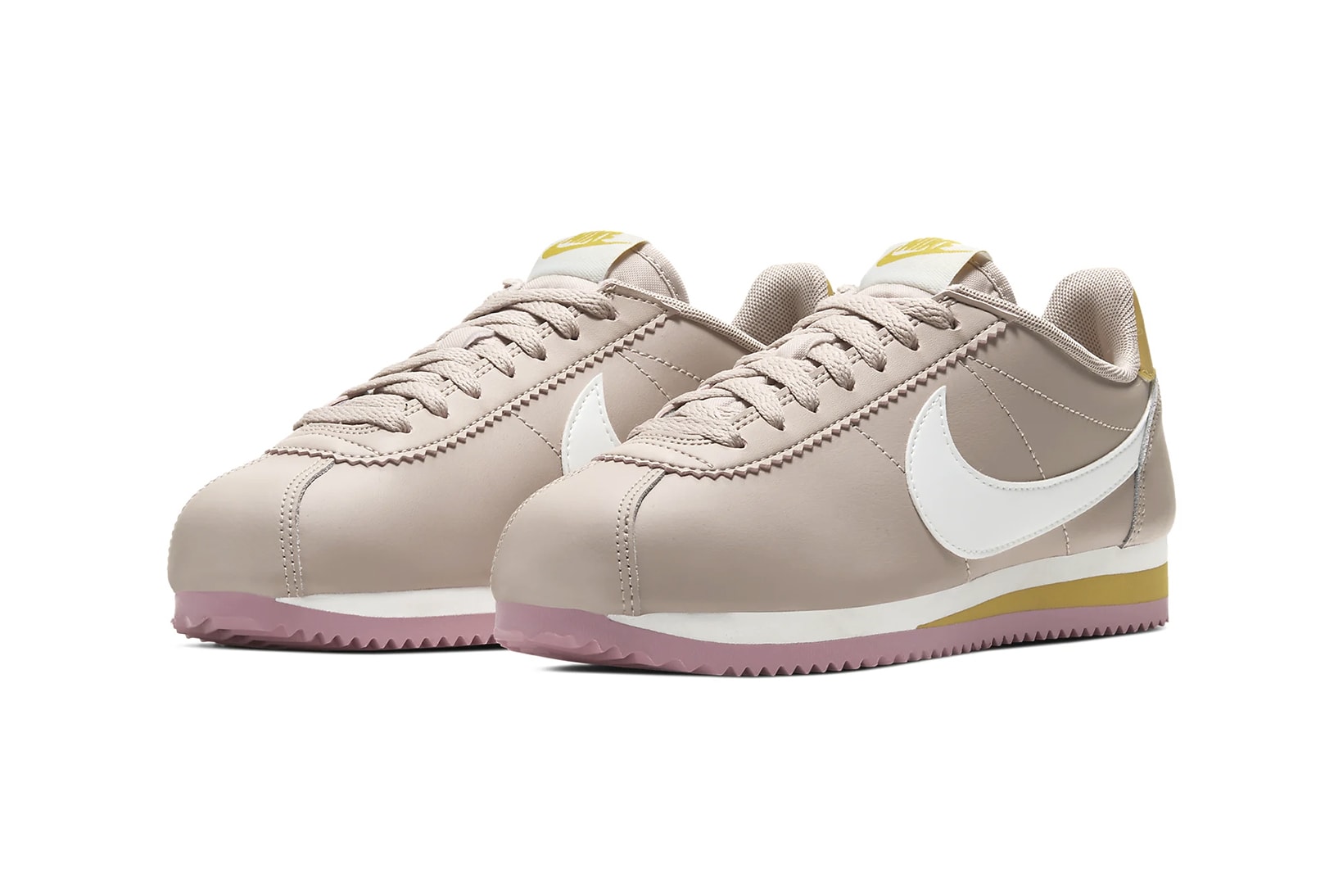 nike classic cortez womens sneakers muted pink white shoes footwear sneakerhead