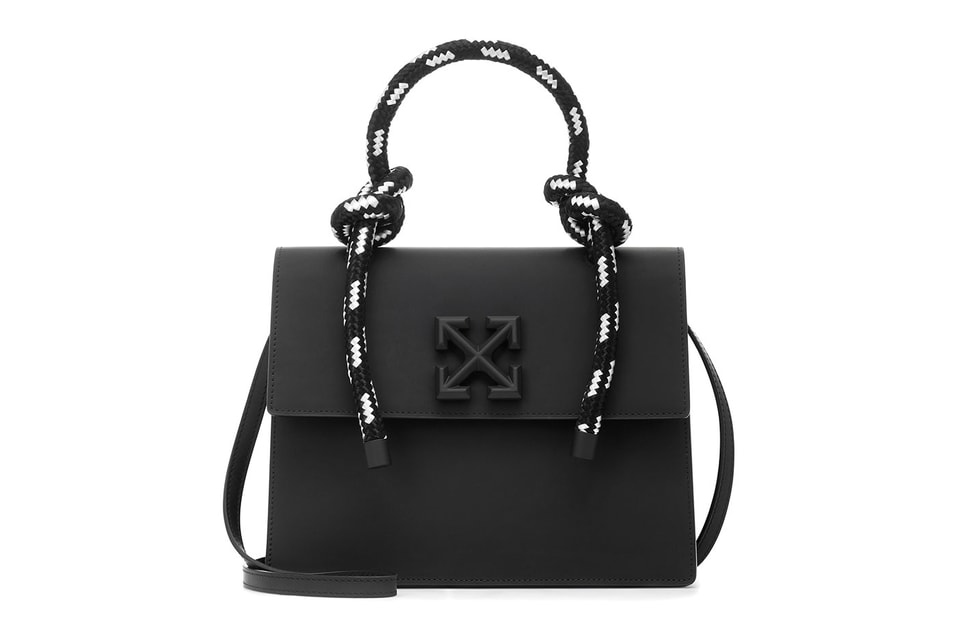 Off-White Jitney 2.8 Leather Top Handle Bag Black