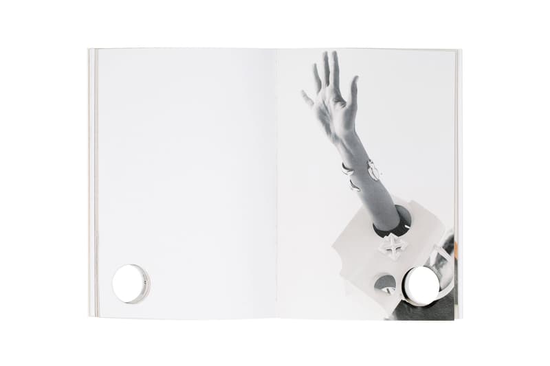 off white virgil abloh perforated book meteor bag spring summer 2020 hand arm black and white