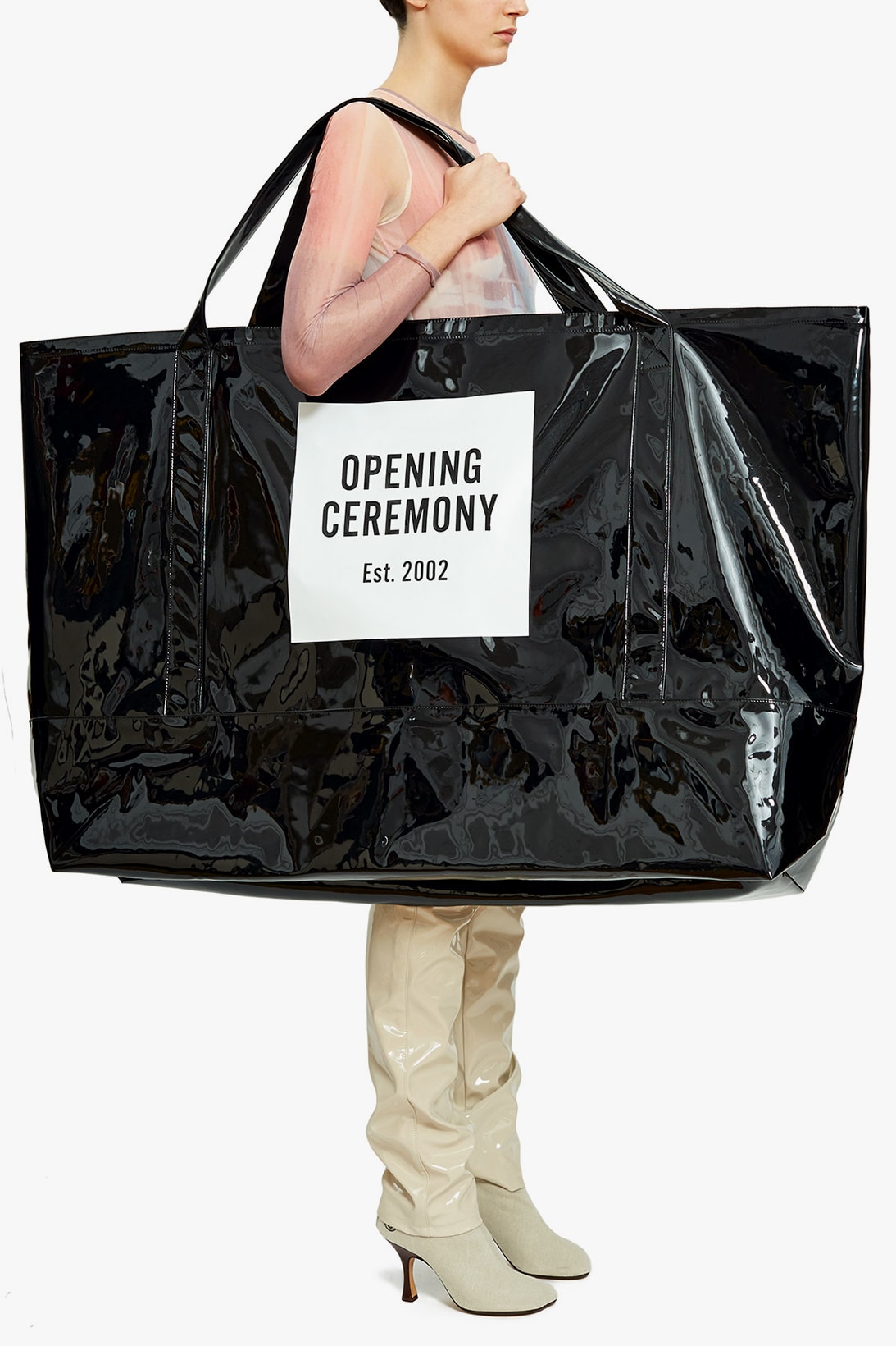 opening ceremony super large tote bag black yellow oversized