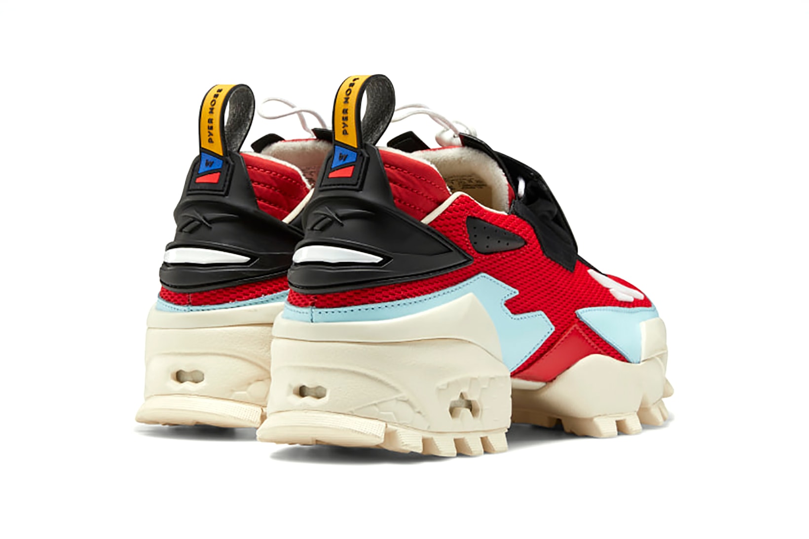 reebok pyer moss experiment 4 fury trail glory sneakers red off white pastel blue shoes footwear sneakerhead