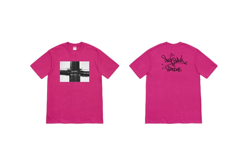 supreme graphic winter t shirts pink magenta sane smith