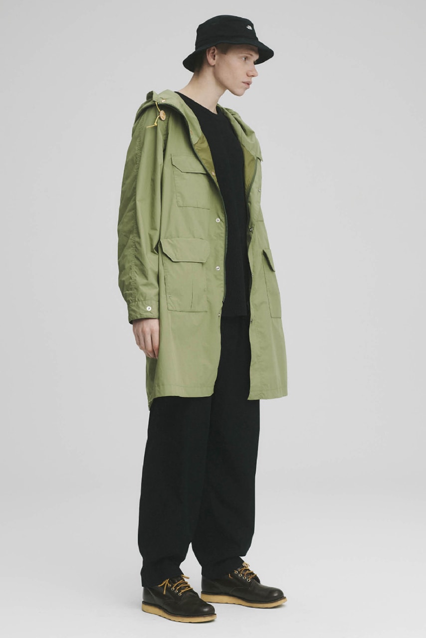 THE NORTH FACE PURPLE LABEL Spring Summer 2020 Collection Lookbook Coat Green Bucket Hat Black
