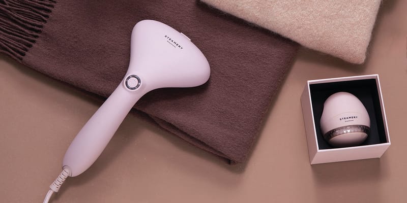 steamery stockholm pink handheld steamer