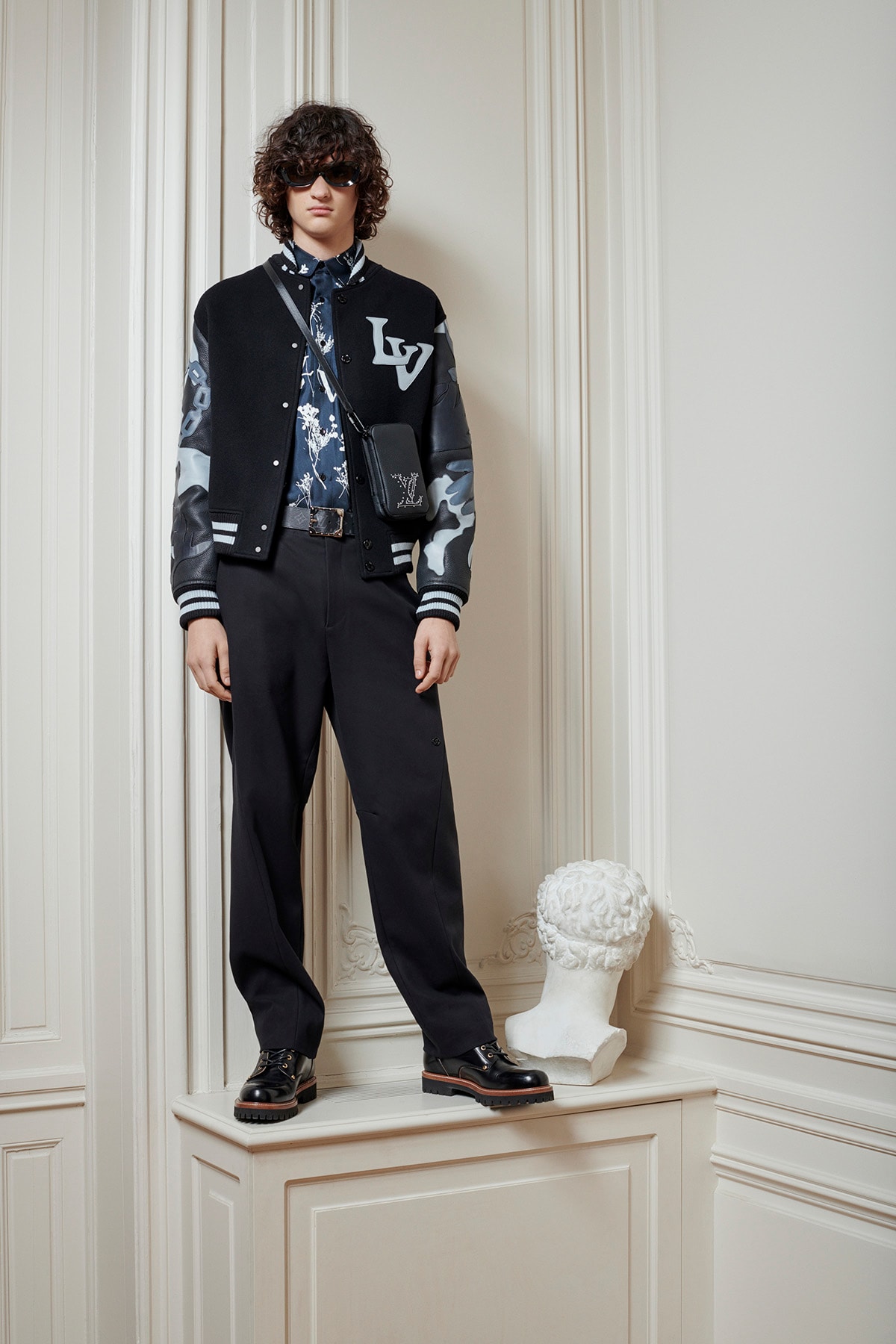 Virgil Abloh Louis Vuitton Pre-Fall 2020 Collection Lookbook LV Logo Varsity Jacket