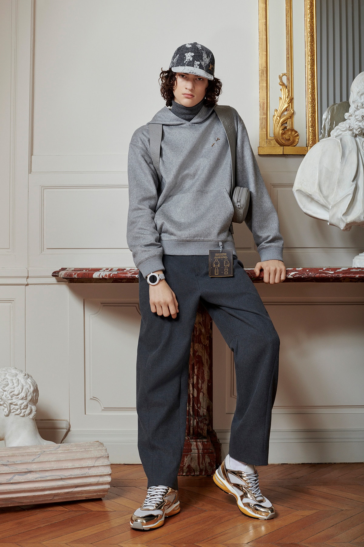 Virgil Abloh Louis Vuitton Pre-Fall 2020 Collection Lookbook Hoodie Grey