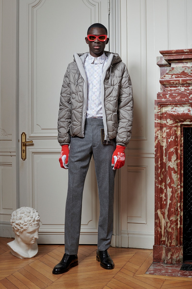 Virgil Abloh Louis Vuitton Pre-Fall 2020 Collection Lookbook Puffer Jacket Grey
