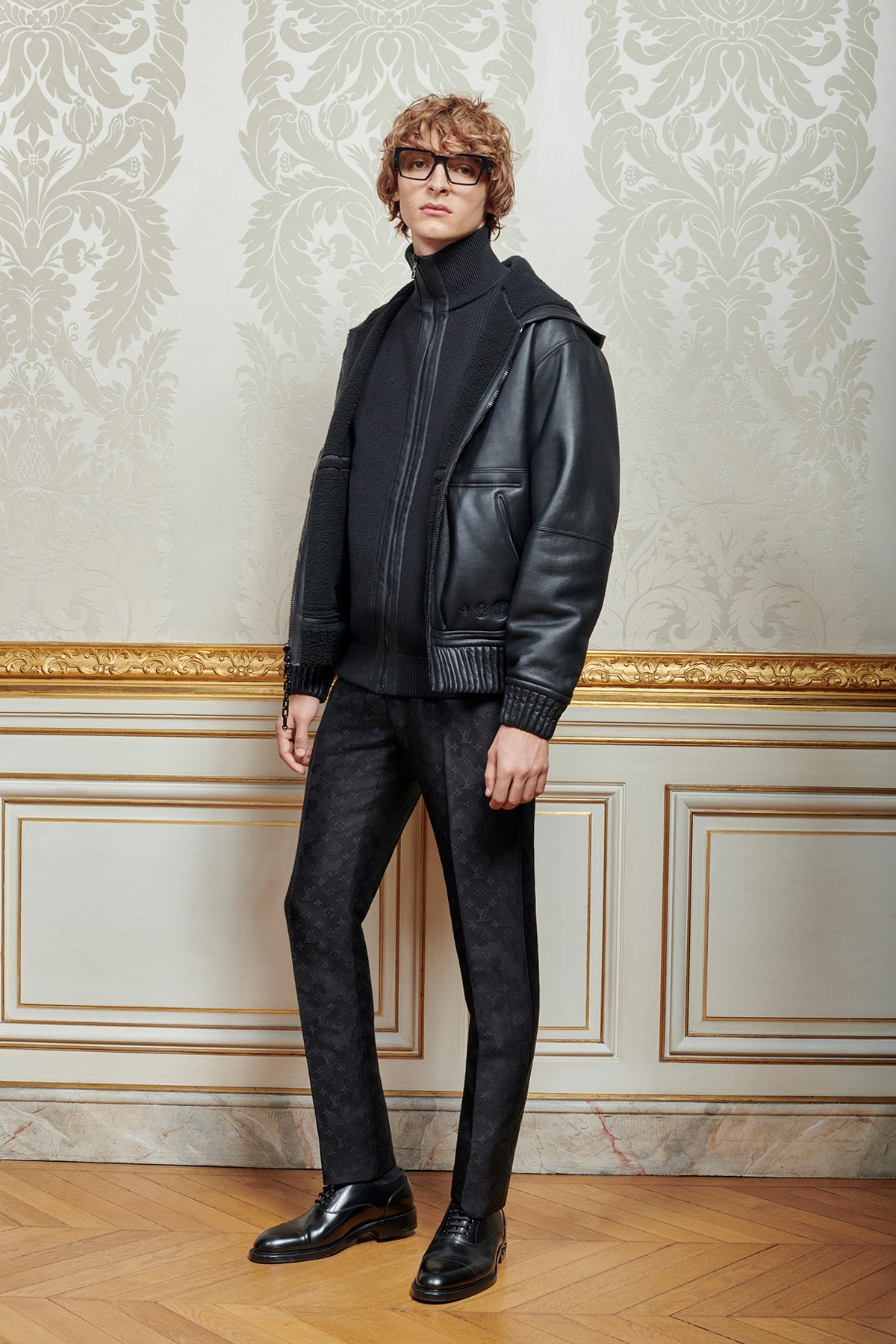 Virgil Abloh Louis Vuitton Pre-Fall 2020 Collection Lookbook LV Monogram Trousers Black