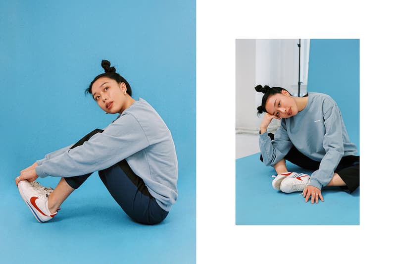 Fall Blues Editorial Jeremy Jude Lee Sporty & Rich Fun Logo Stussy Vista Utility Pant Nike Cortez Forrest Gump