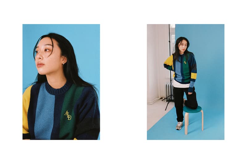 Fall Blues Editorial Jeremy Jude Lee Aime Leon Dore Stripe Sweater Dries Van Noten Phlilips Pant