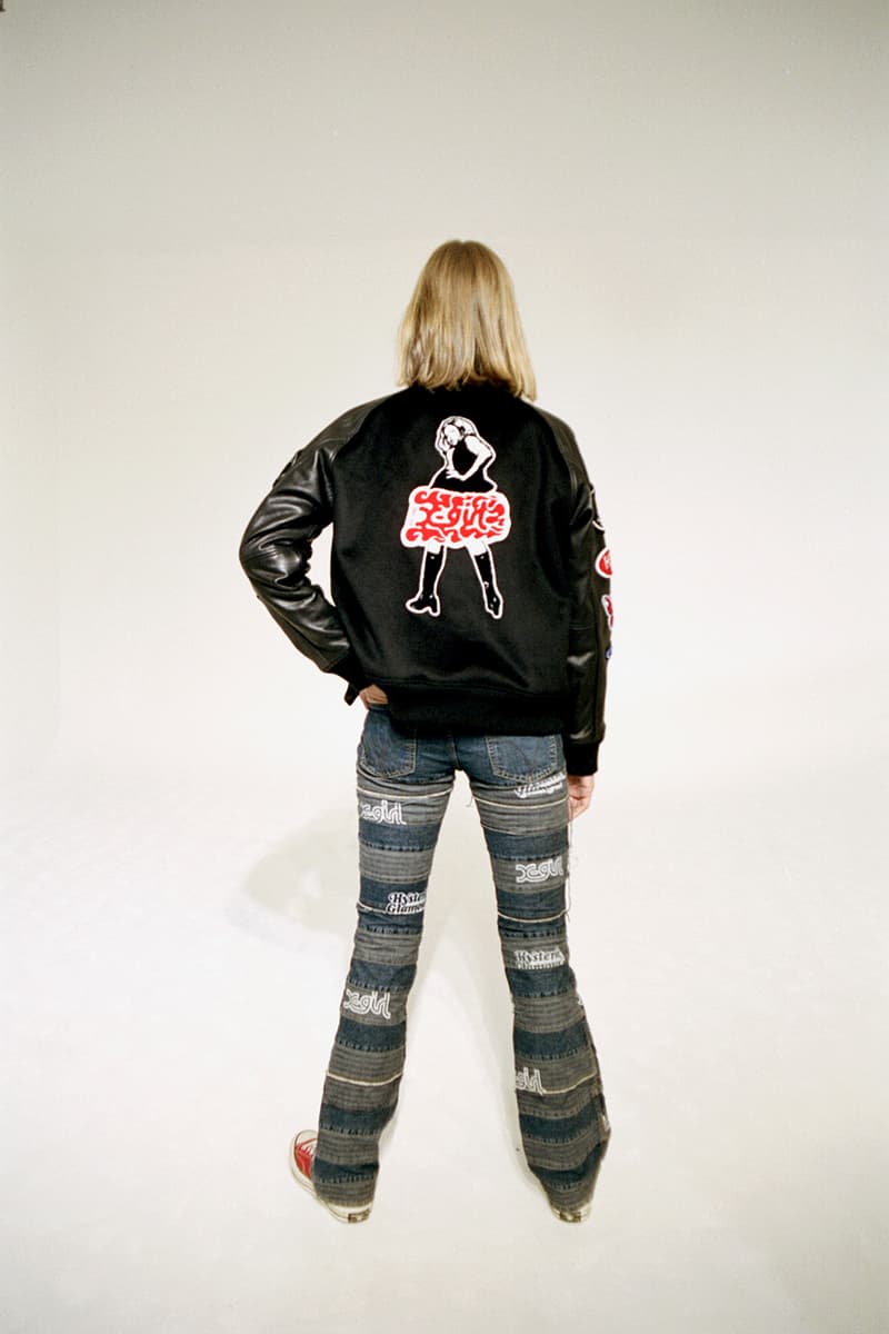 x girl hysteric glamour collaboration dover street market london coco gordon moore lookbook black jacket jeans