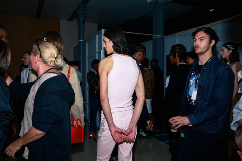 1017 ALYX 9SM fall winter 2020 runway collection paris fashion week men's look image full matthew m williams backstage bella hadid leather gender neutral