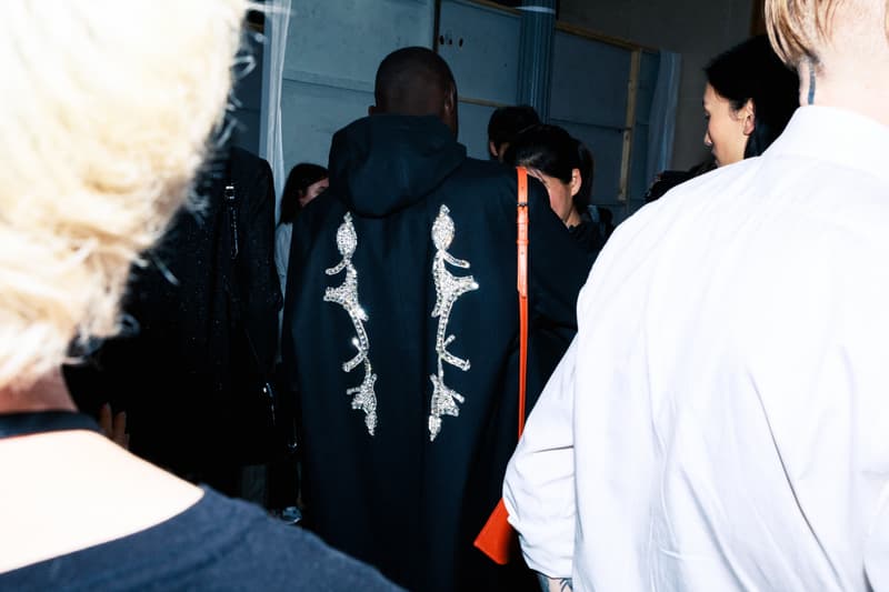 1017 ALYX 9SM fall winter 2020 runway collection paris fashion week men's look image full matthew m williams backstage bella hadid leather gender neutral