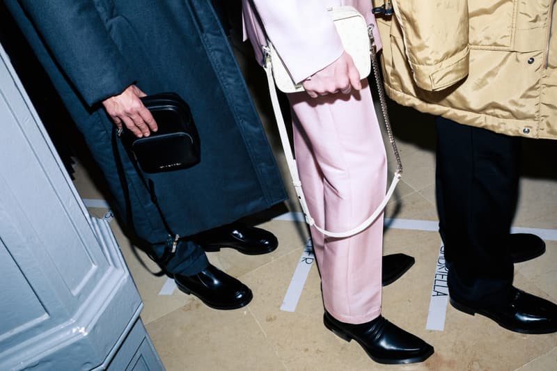 1017 ALYX 9SM fall winter 2020 runway collection paris fashion week men's look image full matthew m williams backstage bella hadid leather gender neutral