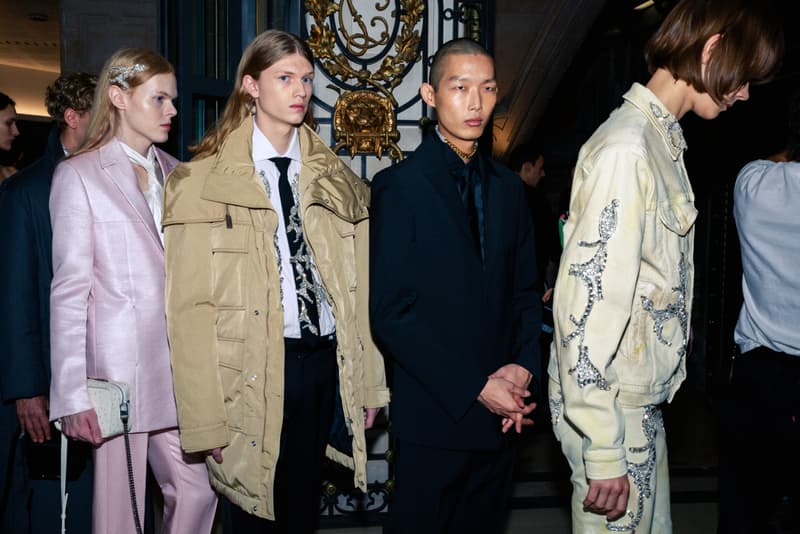 1017 ALYX 9SM fall winter 2020 runway collection paris fashion week men's look image full matthew m williams backstage bella hadid leather gender neutral