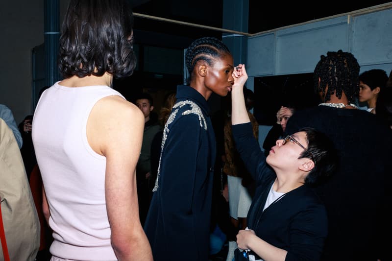 1017 ALYX 9SM fall winter 2020 runway collection paris fashion week men's look image full matthew m williams backstage bella hadid leather gender neutral