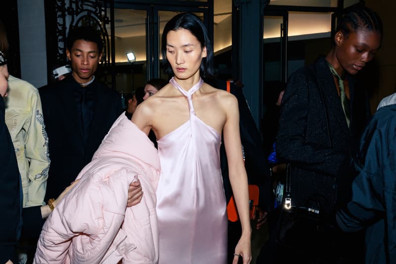 1017 ALYX 9SM fall winter 2020 runway collection paris fashion week men's look image full matthew m williams backstage bella hadid leather gender neutral