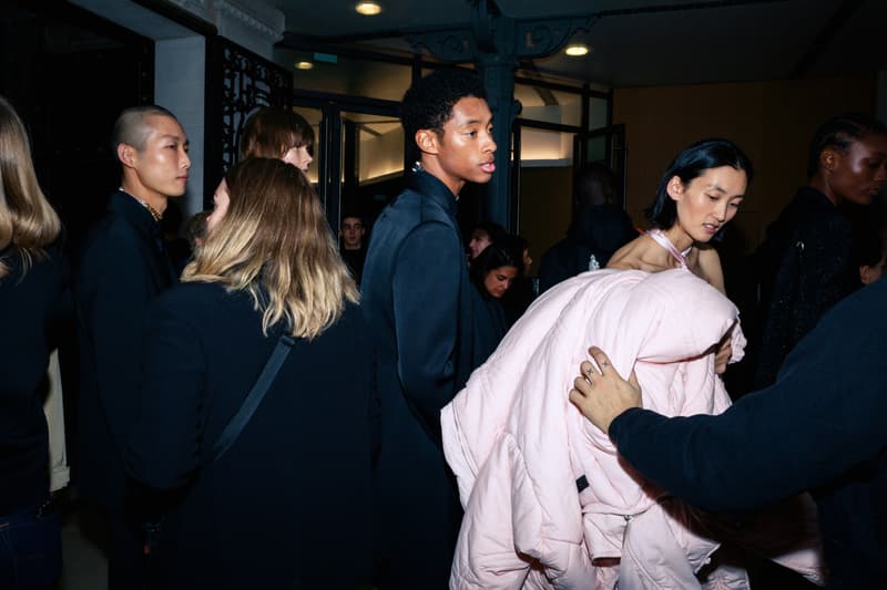 1017 ALYX 9SM fall winter 2020 runway collection paris fashion week men's look image full matthew m williams backstage bella hadid leather gender neutral