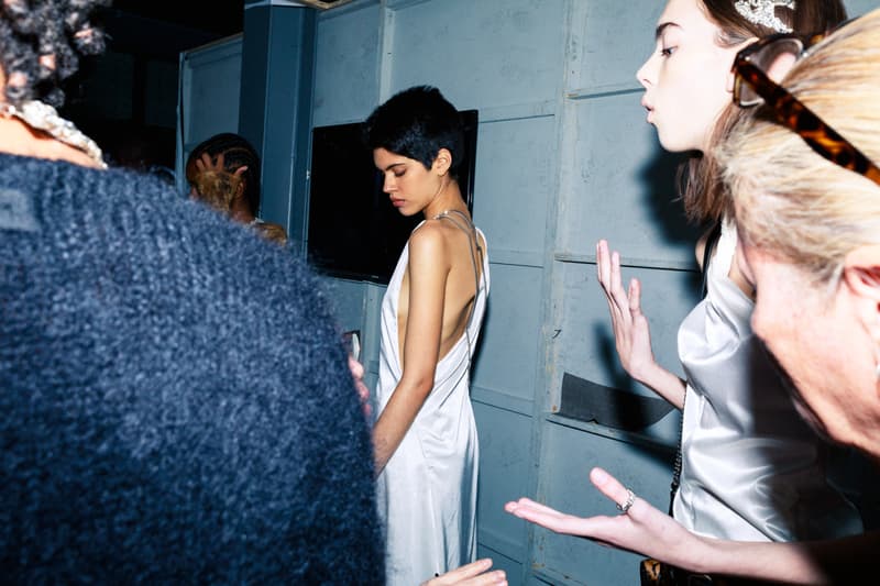 1017 ALYX 9SM fall winter 2020 runway collection paris fashion week men's look image full matthew m williams backstage bella hadid leather gender neutral