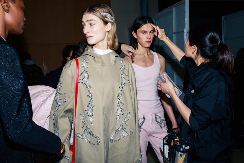 1017 ALYX 9SM fall winter 2020 runway collection paris fashion week men's look image full matthew m williams backstage bella hadid leather gender neutral