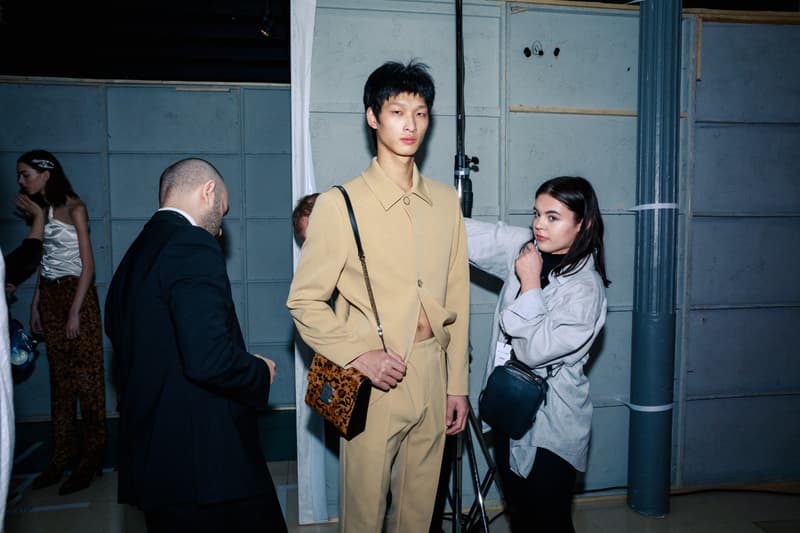 1017 ALYX 9SM fall winter 2020 runway collection paris fashion week men's look image full matthew m williams backstage bella hadid leather gender neutral