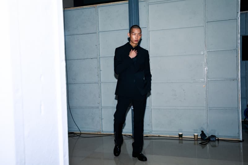 1017 ALYX 9SM fall winter 2020 runway collection paris fashion week men's look image full matthew m williams backstage bella hadid leather gender neutral