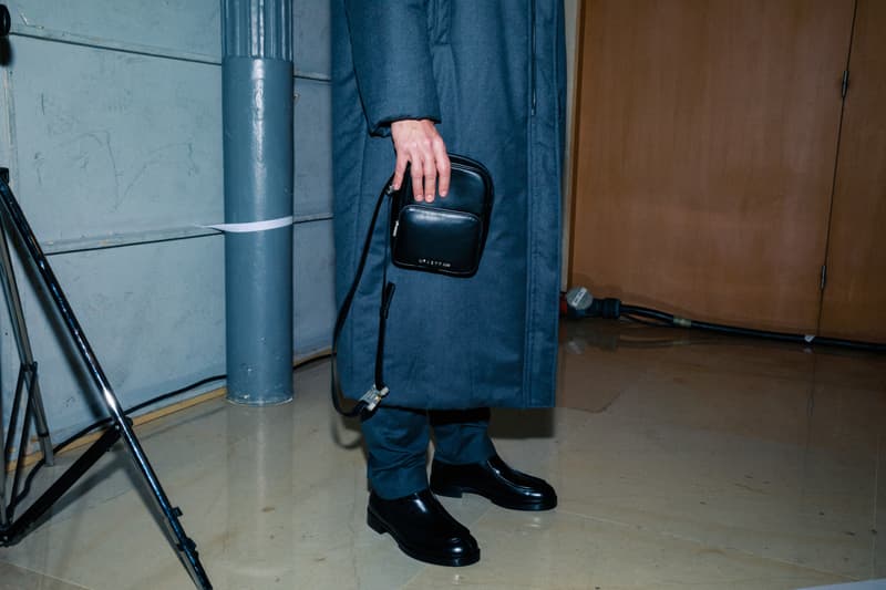 1017 ALYX 9SM fall winter 2020 runway collection paris fashion week men's look image full matthew m williams backstage bella hadid leather gender neutral