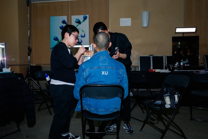 1017 ALYX 9SM fall winter 2020 runway collection paris fashion week men's look image full matthew m williams backstage bella hadid leather gender neutral