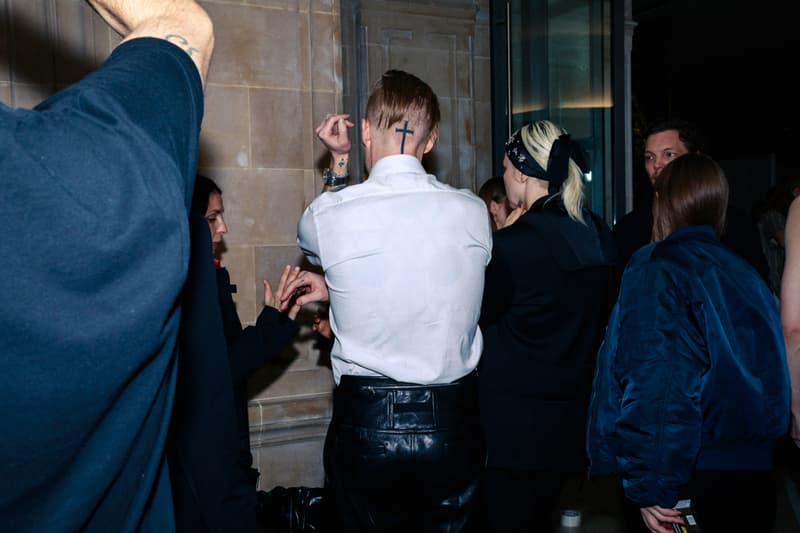 1017 ALYX 9SM fall winter 2020 runway collection paris fashion week men's look image full matthew m williams backstage bella hadid leather gender neutral