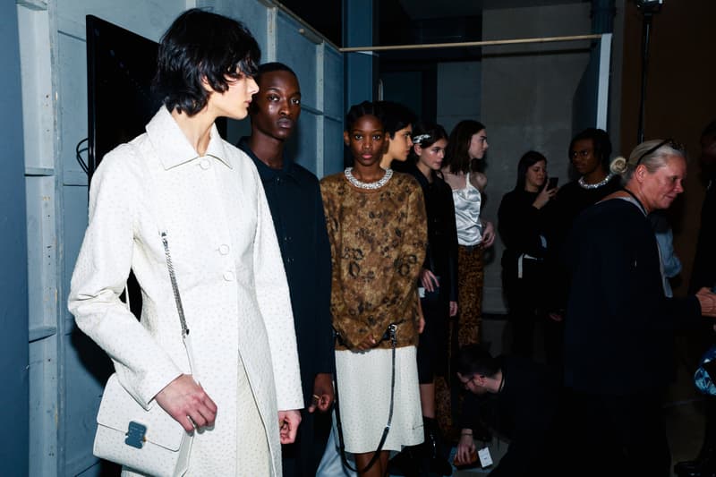 1017 ALYX 9SM fall winter 2020 runway collection paris fashion week men's look image full matthew m williams backstage bella hadid leather gender neutral