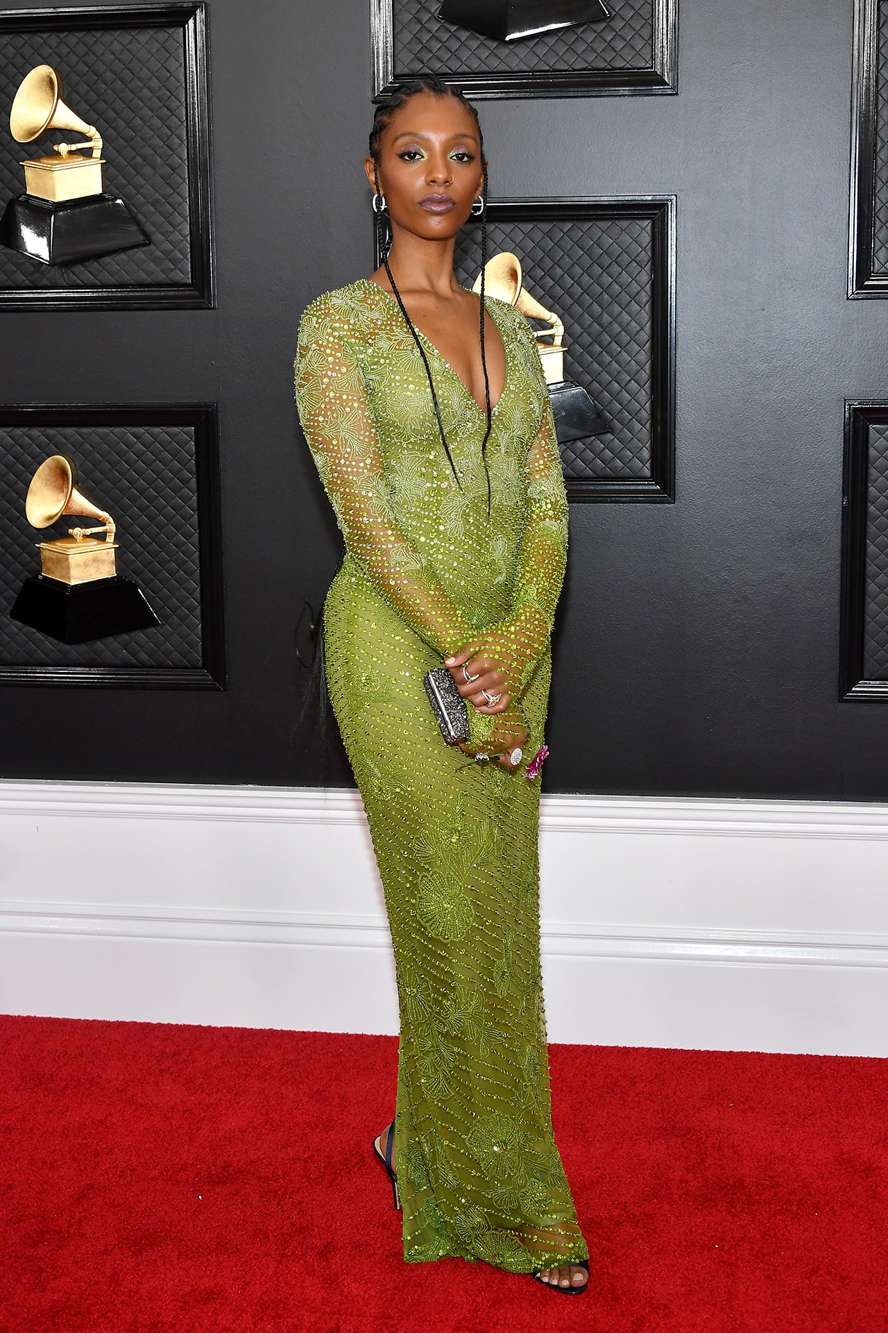Mereba Green Dress 62nd Grammy Awards 2020 Red Carpet