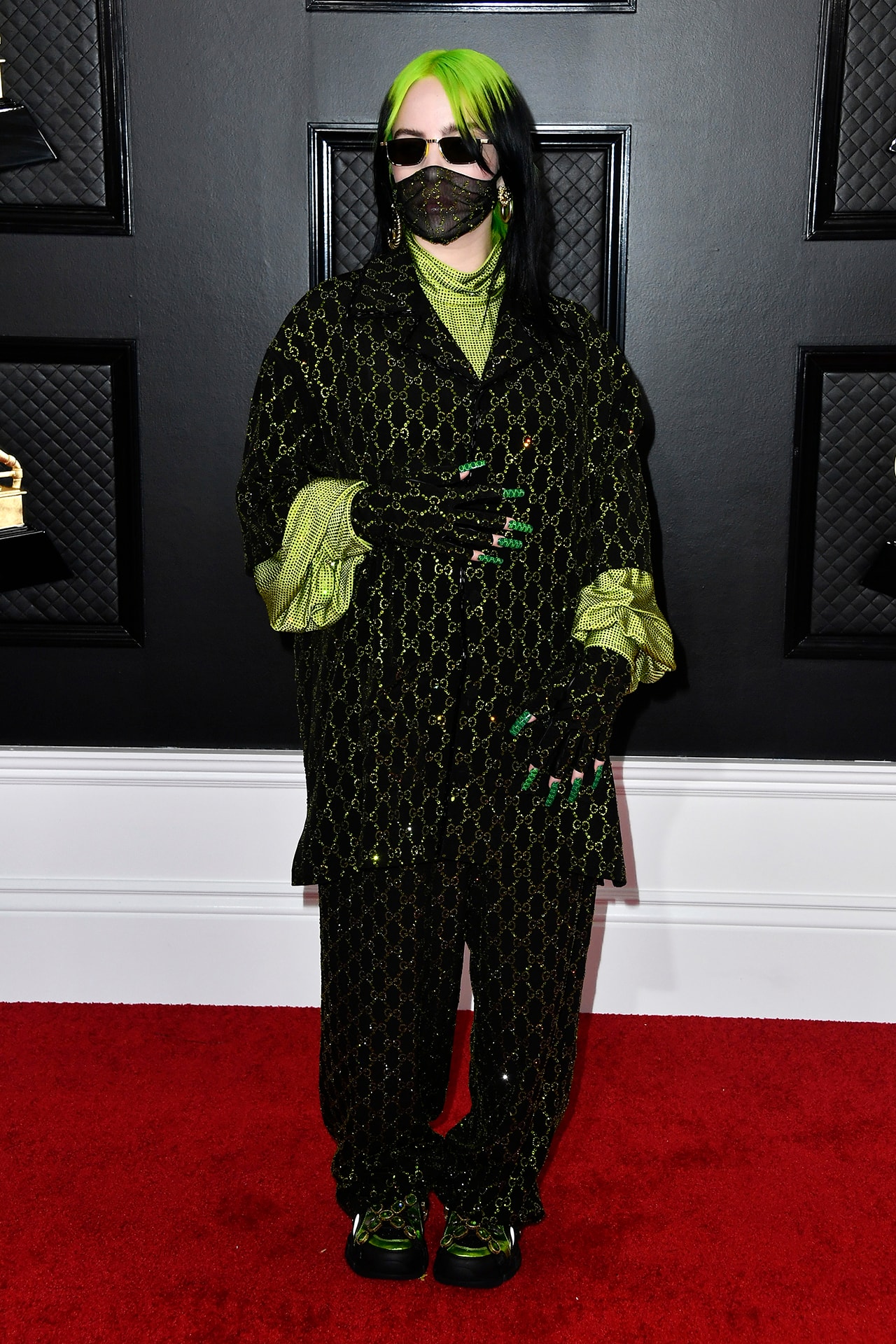 Billie Eilish Gucci mask 62nd Grammy Awards 2020 Red Carpet