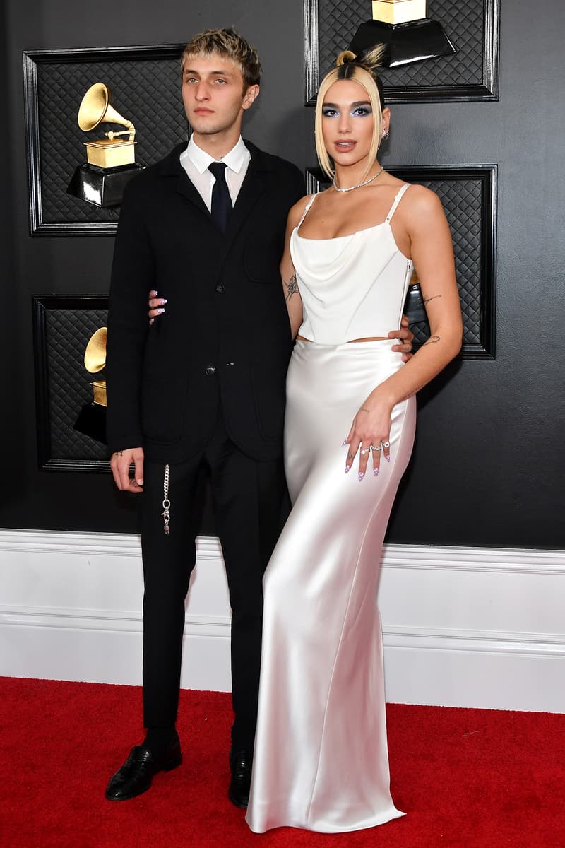 Dua Lipa Anwar Hadid Boyfriend 62nd Grammy Awards 2020 Red Carpet
