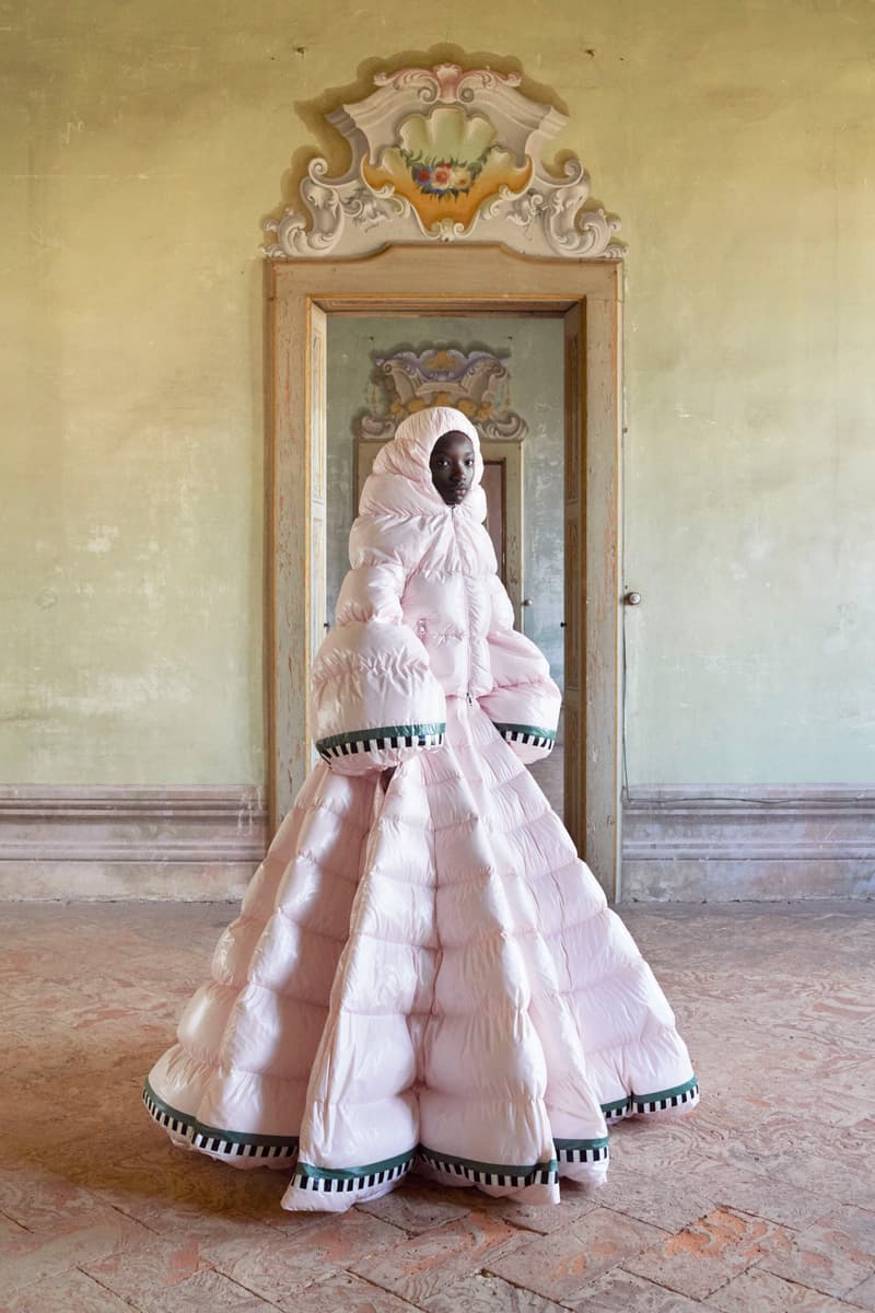 moncler genius series 1 pierpaolo piccioli dresses outerwear nylon puffer liya kebede tour milan fashion week ethiopia african valentino