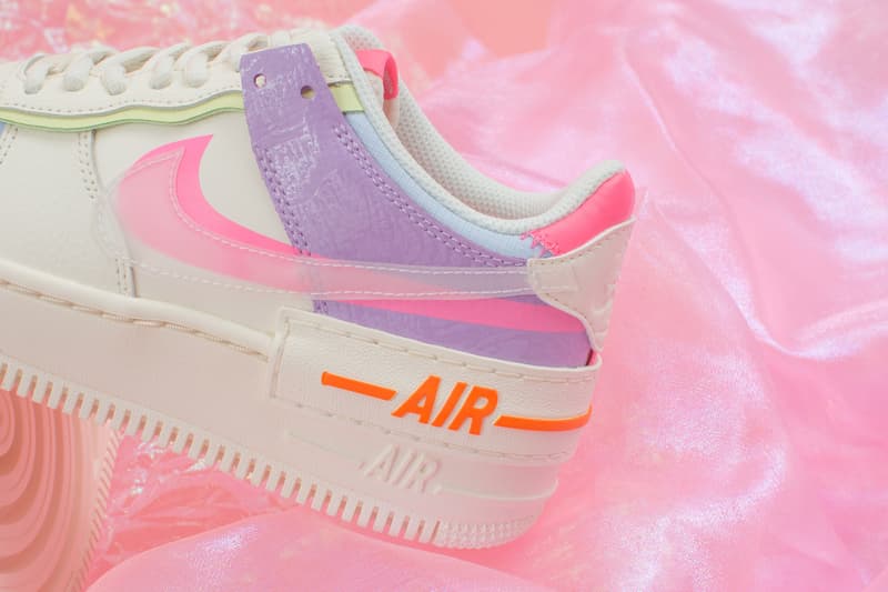 nike air force 1 shadow womens sneakers pastel pink blue orange green purple shoes footwear sneakerhead swoosh translucent