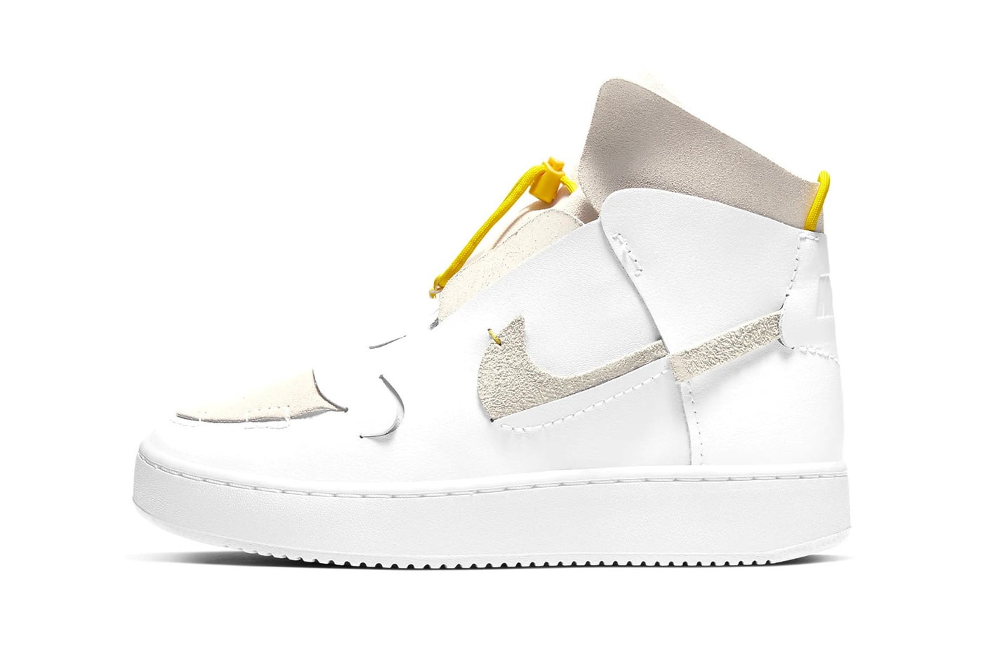 nike vandalized lx trainer sneaker vandal OG white chrome yellow black suede leather upper