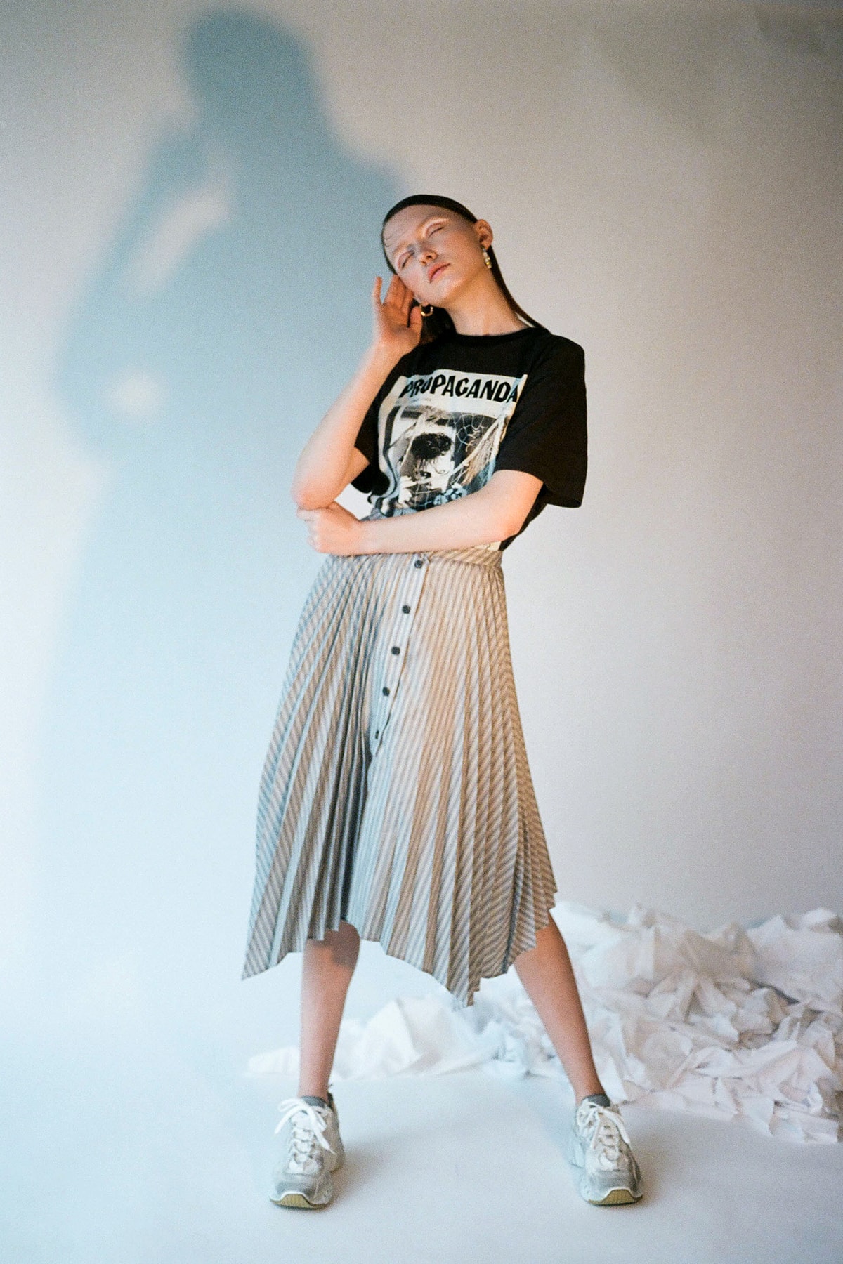 Acne Studios Spring/Summer 2020 Collection Pleated Skirt Propaganda T-Shirt