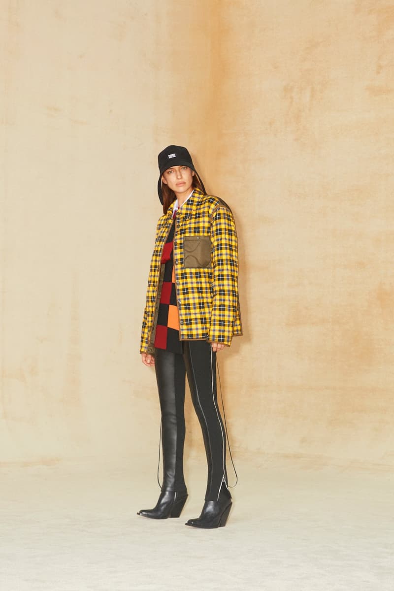 burberry pre fall 2020 collection riccardo tisci tb monogram outerwear skirts bags irina-shayk boots hats accessories 