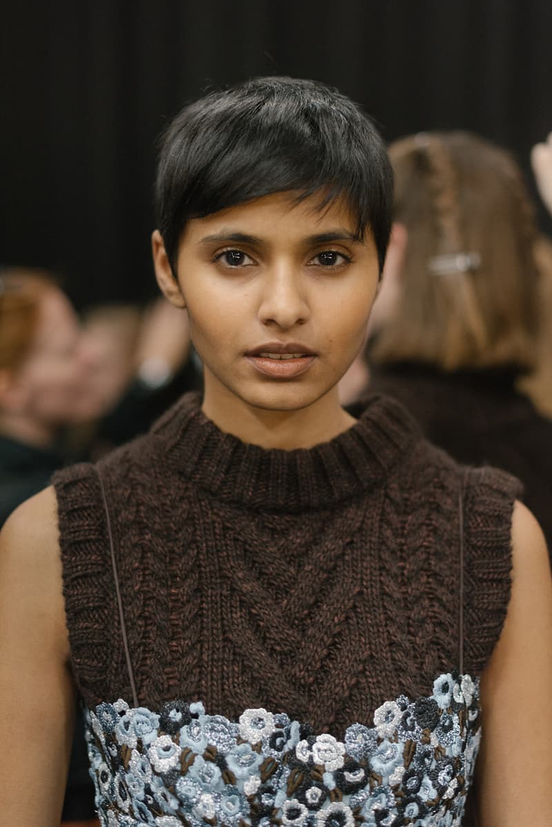 Cecilie Bahnsen FW20 Fall Winter 2020 Collection Runway Show Fitting Backstage Danish Designer Copenhagen Fashion Week Knit Dress Model