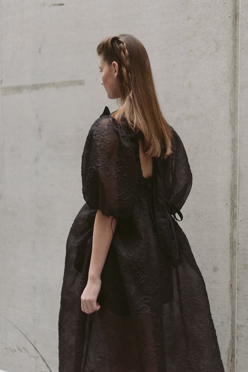 Cecilie Bahnsen FW20 Fall Winter 2020 Collection Runway Show Fitting Backstage Danish Designer Copenhagen Fashion Week Black Dress Model