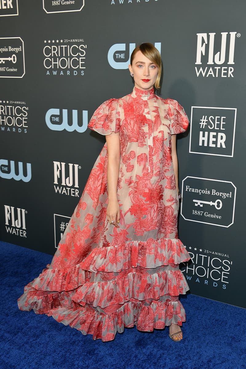 25th critics choice awards best celebrity red carpet looks zendaya saoirse ronan hot pink tom ford dress gown