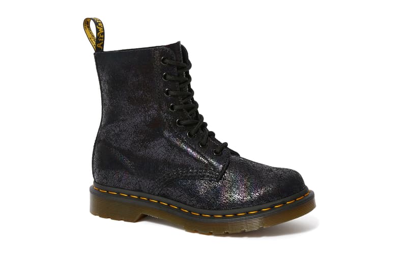 Dr. Martens Cracked Foil Boots Gold Collection Colorful Bold Metallic Texture Fall Winter Shoe